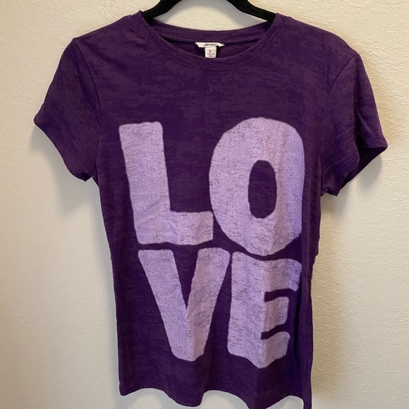 Heritage Tops - Heritage Purple Love T-shirt Size L New Without Tag